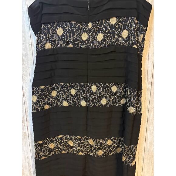 R&M Richards Black and Gold‎ Cocktail Dress Plus Size 16W - Picture 6 of 9